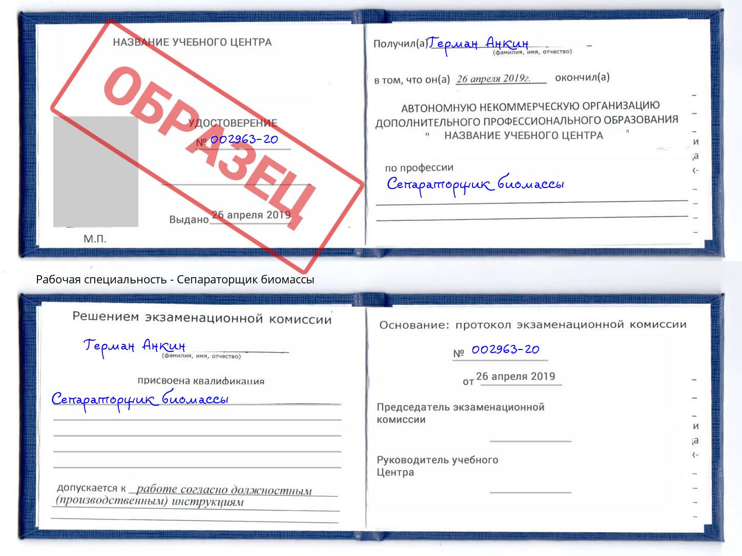 Сепараторщик биомассы Бирск
