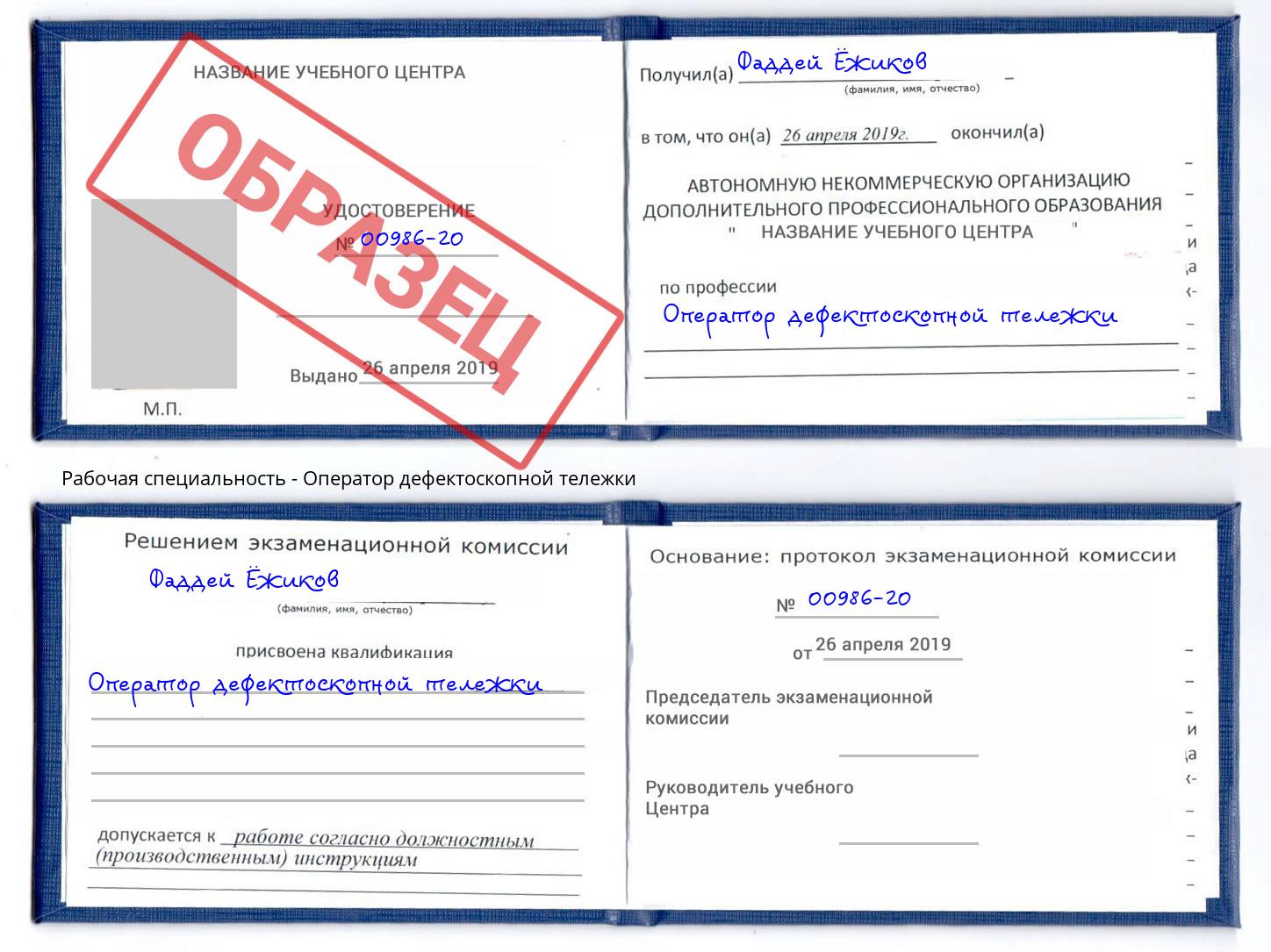 Оператор дефектоскопной тележки Бирск