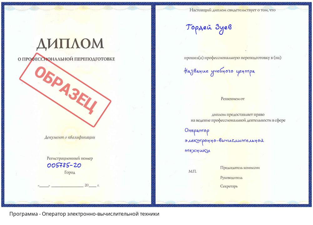 Оператор электронно-вычислительной техники Бирск