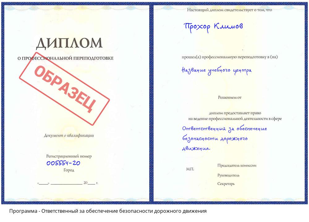 Ответственный за обеспечение безопасности дорожного движения Бирск