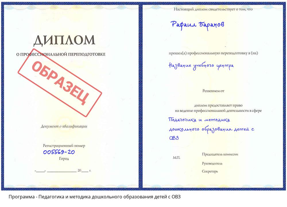 Педагогика и методика дошкольного образования детей с ОВЗ Бирск